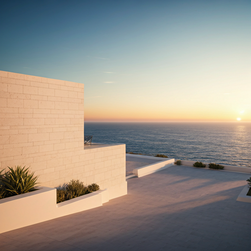 Minimal coastal residence overlooking the ocean.